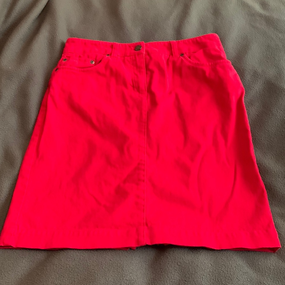 Jones New York sport red, stretch skirt.  Above the knee.  Size 4.